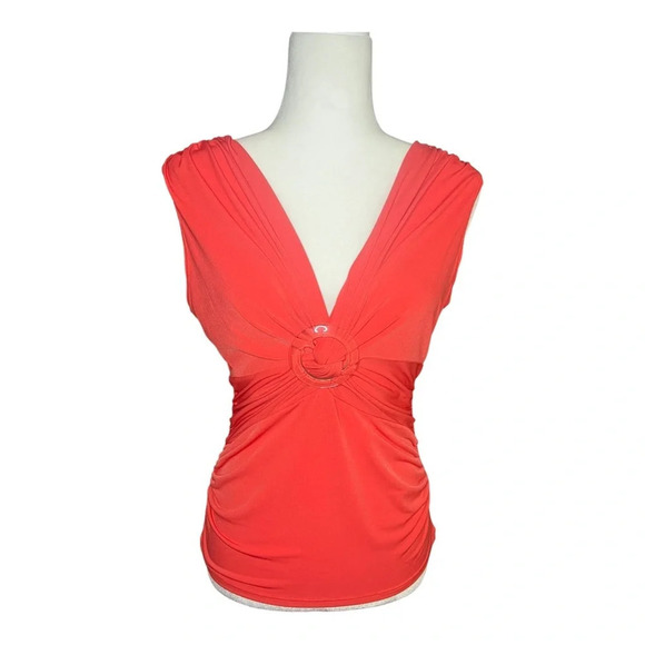 Bisou Bisou Tops - y2k Bisou Bisou Vibrant Coral Top